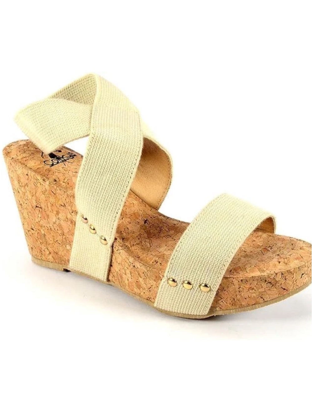 Corky’s Liberty Wedge Platform Sandal Natural Color Size 10 New Cork Sole